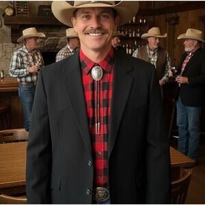 CCC Western Wear Sport Coat Men 44R Black micro fleece country blazer sueded